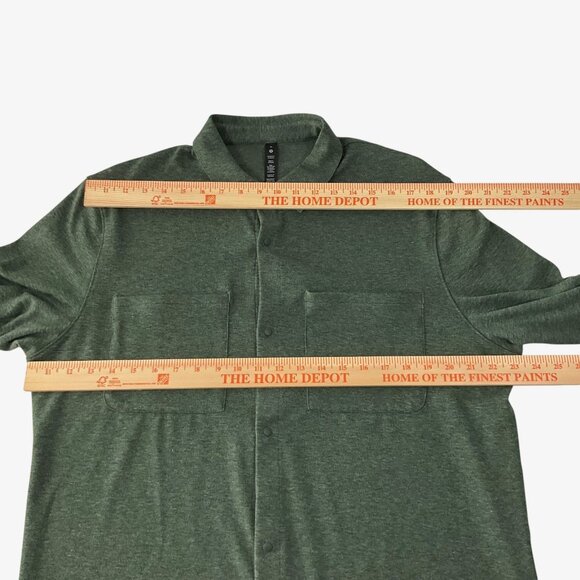 Lululemon Soft Knit Overshirt Heathered Smoked Spruce Mens Size XL Snap - Picture 8 of 10